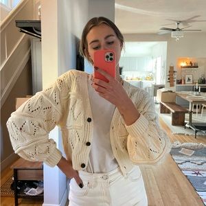 Crop crochet cardigan